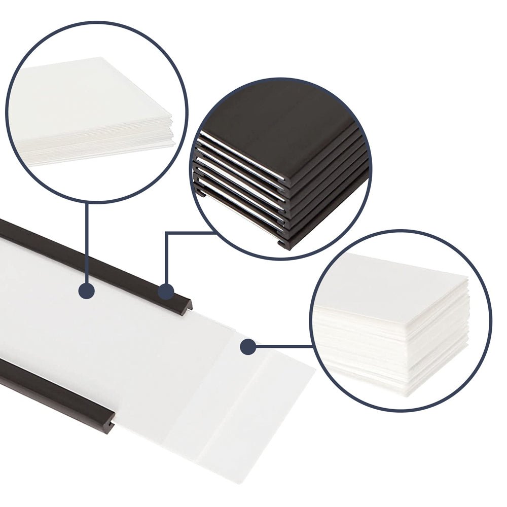 MECCANIXITY L-Shape Label Holders - Clear Plastic For Wire Shelves, 100x40mm, Pack Of 30 - View #4