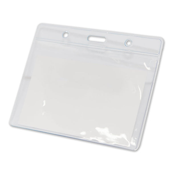 Magnetic Name Badge with Pacemaker Warning | Clear Horizontal Plastic ID Card Holder 4"x 3" | 1 PACK - AMF Magnets New Zealand