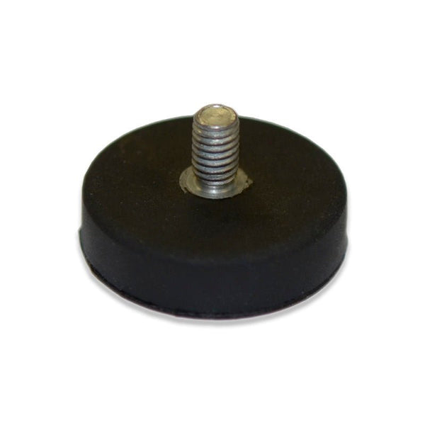 Male Thread Neodymium Pot Magnet - Diameter 22mm x 6mm with 6mm M4 thread and Rubber Case - AMF Magnets New Zealand