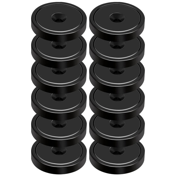 Neodymium Countersunk Pot Magnet with Black Epoxy Coating | D32mm x 8mm | Black Epoxy Coating | Rust Proof - AMF Magnets New Zealand