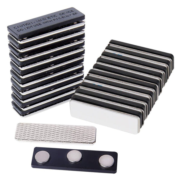 Neodymium Name Tag and Badge Magnet with Pacemaker Warning I 45mm x 13mm. - AMF Magnets New Zealand