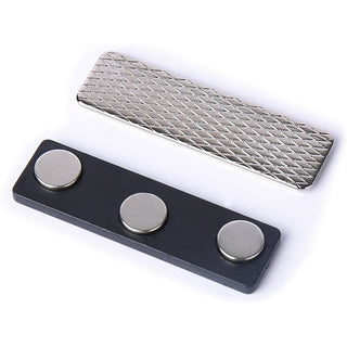 Neodymium Name Tag and Badge Magnet with Pacemaker Warning I 45mm x 13mm. - AMF Magnets New Zealand