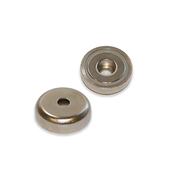 Neodymium Pot Magnet with Round Hole - 25mm x 8mm - AMF Magnets New Zealand