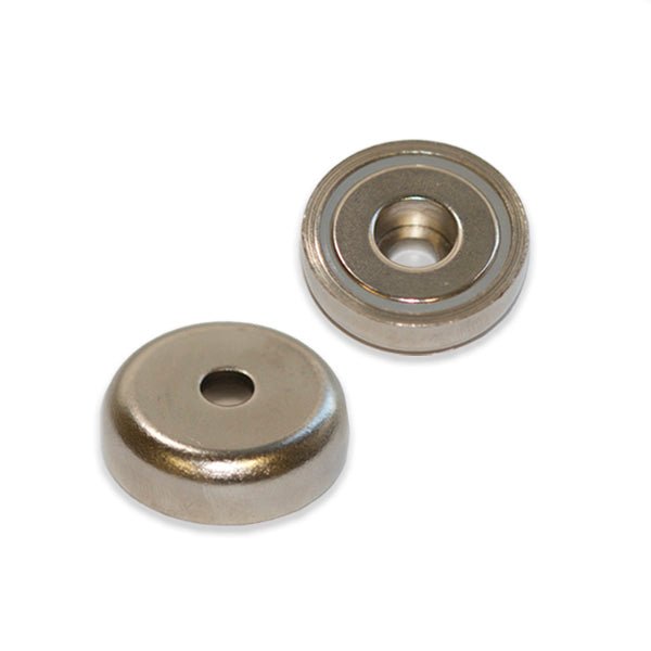 Neodymium Pot Magnet with Round Hole - 42mm x 9mm - AMF Magnets New Zealand