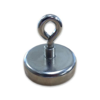 Neodymium Pot Magnet with Threaded Eyelet - 20mm x 4mm - AMF Magnets New Zealand