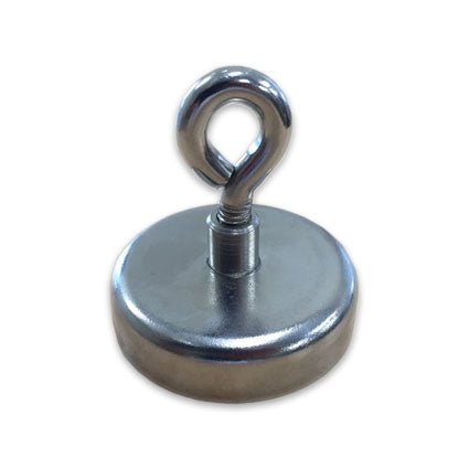 Neodymium Pot Magnet with Threaded Eyelet - 20mm x 4mm - AMF Magnets New Zealand