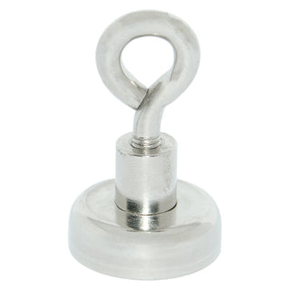 Neodymium Pot Magnet with Threaded Eyelet - 25mm x 4mm - AMF Magnets New Zealand