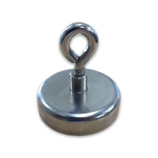 Neodymium Pot Magnet with Threaded Eyelet - 60mm x 8mm - AMF Magnets New Zealand