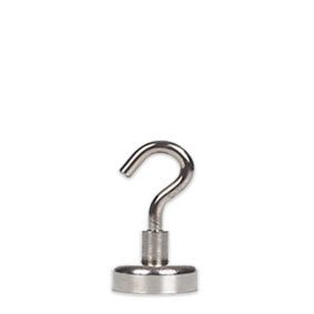 Neodymium Pot Magnet with Threaded Hook - 16mm x 37mm - AMF Magnets New Zealand