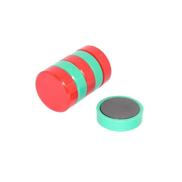 Festive Red and Green Christmas Whiteboard Ferrite Button Magnets | 6 Pack