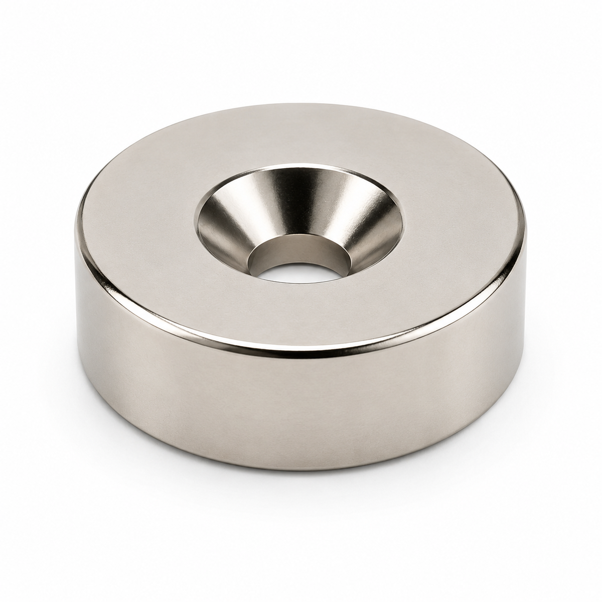Neodymium Countersunk Ring Magnet – (OD) 18mm x (ID) 10.4/5.5mm x (H) 7mm | N30SH | High Temperature >150°C