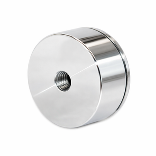 Female Thread Neodymium Pot Magnet | Stainless Steel Coating | 30mm x 16mm with ¼”-28 UNF Threaded Hole | N54