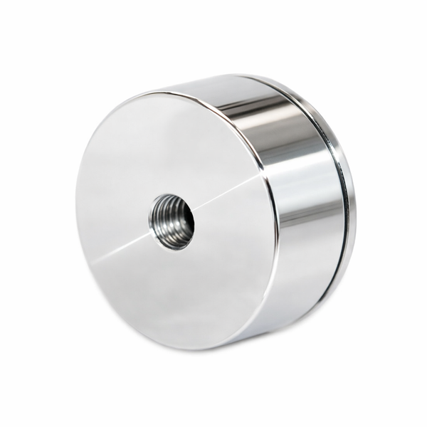 Female Thread Neodymium Pot Magnet | Stainless Steel Coating | 30mm x 16mm with ¼”-28 UNF Threaded Hole