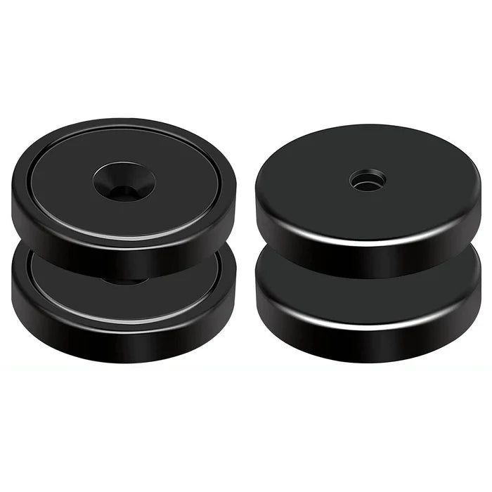 Neodymium Countersunk Pot Magnet | D25mm x 8mm | Rust-Proof Black Epoxy Coating