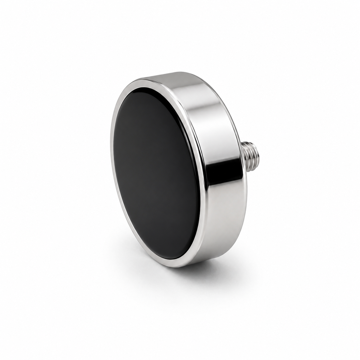 Neodymium Pot Magnet with M6 Male Thread - D32mm x 18mm (TH) | 10mm External Boss | Epoxy Coated Base