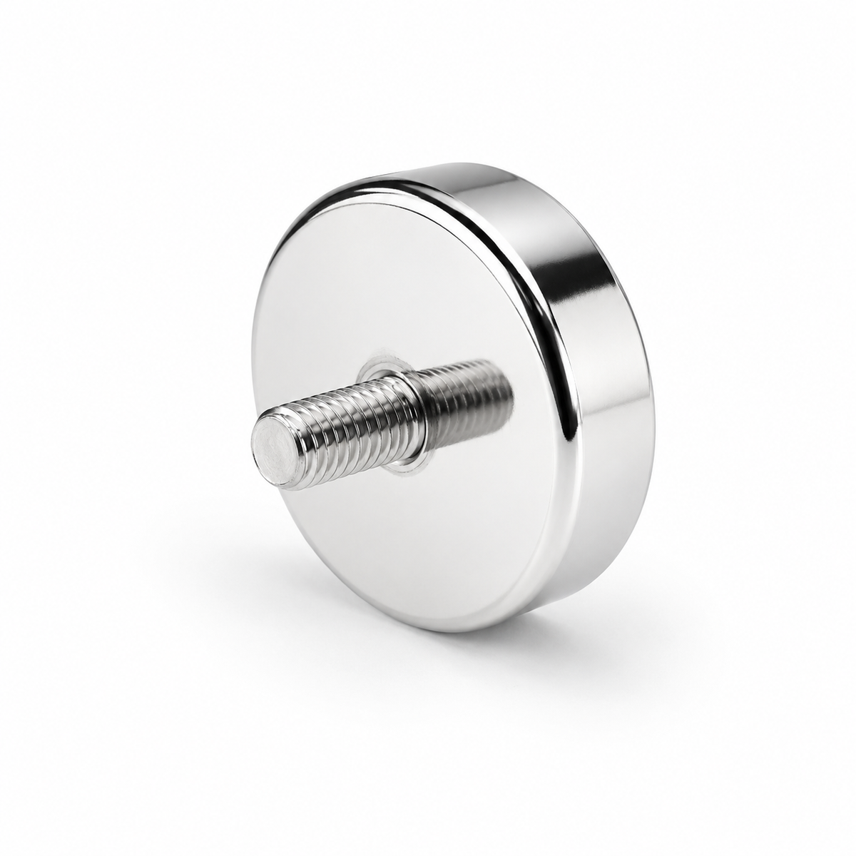 Neodymium Pot Magnet with M6 Male Thread - D32mm x 18mm (TH) | 10mm External Boss | Epoxy Coated Base