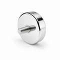 Neodymium Pot Magnet with M6 Male Thread - D32mm x 18mm (TH) | 10mm External Boss | Epoxy Coated Base