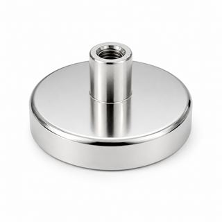 Female Thread Neodymium Pot Magnet - Diameter 42mm x 20mm | Epoxy Coated Base