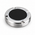 Neodymium Threaded Pot Magnet – D36mm x 8mm | NiCuNi Coated Housing with Black Epoxy Coated Internal Magnet