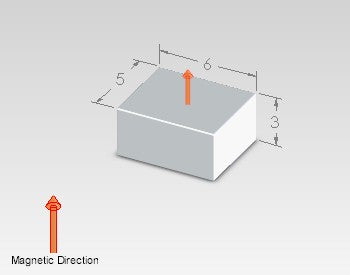 Neodymium Block Magnet - 6mm x 5mm x 3mm | N45