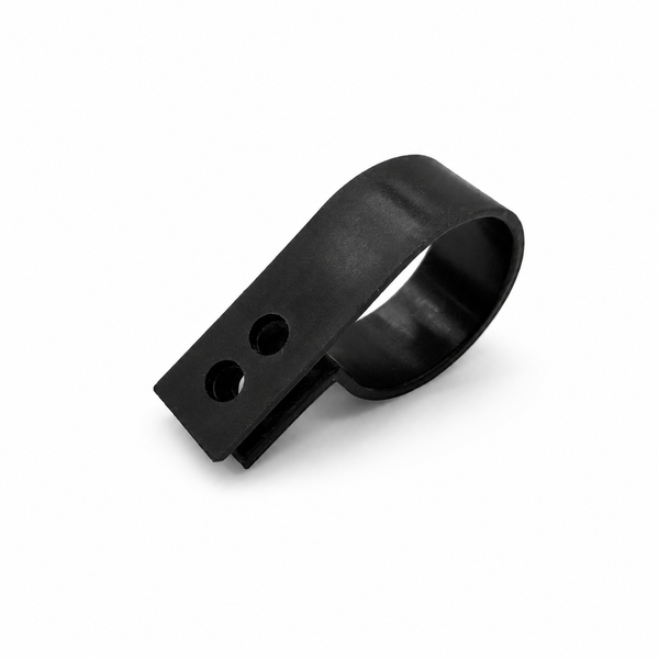 10 Pack of Nylon P-Clips | Closed Diameter D22mm | M5 Mounting Hole | Black