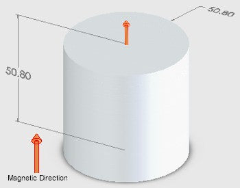 Neodymium Cylinder Magnet 50.8mm x 50.8mm N50