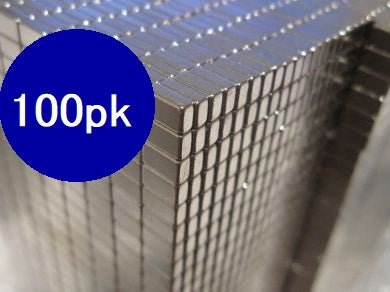 Neodymium Block Magnets - 5mm x 1.7mm x 3mm | N50 | Magnetised through 3mm | 100 Pack