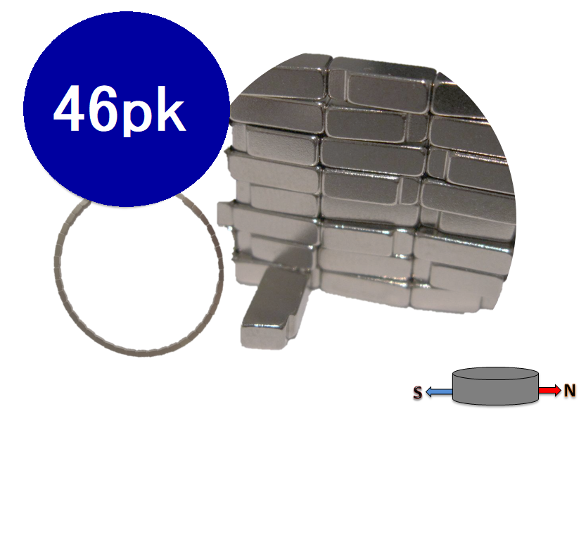 Neo Sample Pack Magnets 2.4x7.8x5.5x3.8mm N45H | Pack of 46 | REDUCED TO CLEAR
