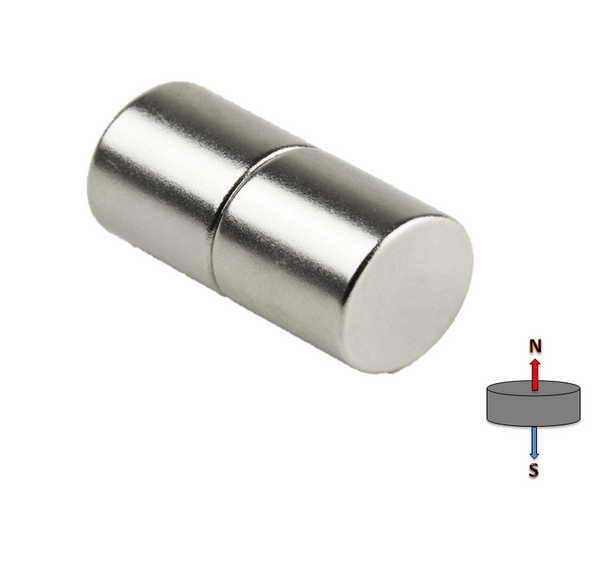 Neodymium Cylinder Magnet 12mm x 16mm N45
