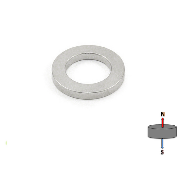 Neodymium Ring Magnet OD15mm x H3mm | Hole 9mm N35