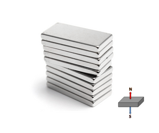 Neodymium Block Magnet - 25.4mm x 9.53mm x 3.2mm | Zinc Coated | N50M | High Temperature ≤100ºC