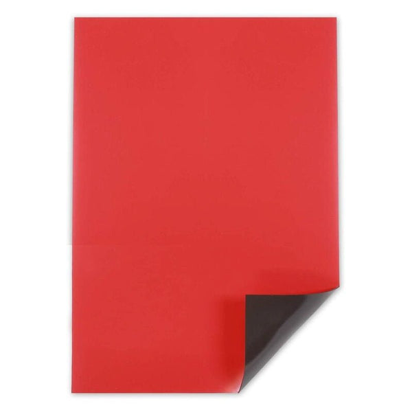 A4 Red Magnetic Sheet | 297mm x 210mm | 0.8mm thick - AMF Magnets New Zealand