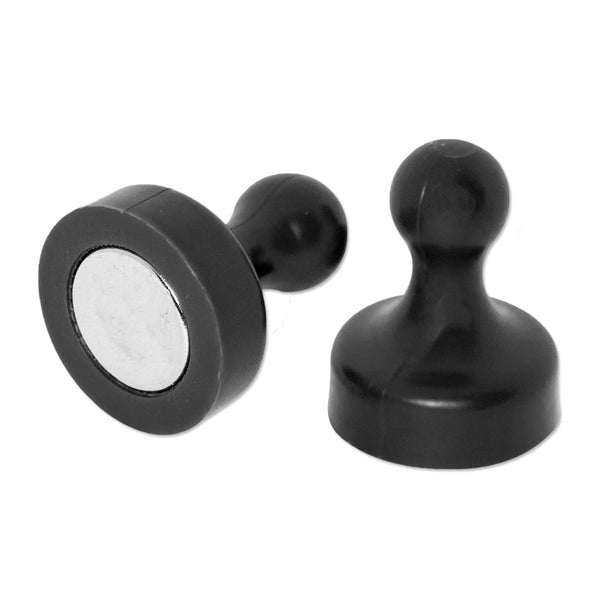 Black Pin Whiteboard Magnets - 19mm diameter x 25mm | 6 PACK - AMF Magnets New Zealand