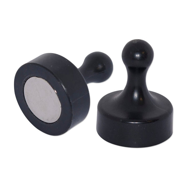 Black Pin Whiteboard Magnets - 29mm diameter x 38mm | 4 PACK - AMF Magnets New Zealand