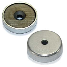 Ferrite Pot Magnet - 25mm x 8mm - AMF Magnets New Zealand