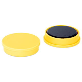 Ferrite Whiteboard Button Magnet - 30mm x 7mm | Yellow - AMF Magnets New Zealand