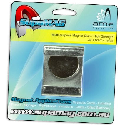 Magnetic Disc Medium Strength 30mm x 5mm - AMF Magnets New Zealand