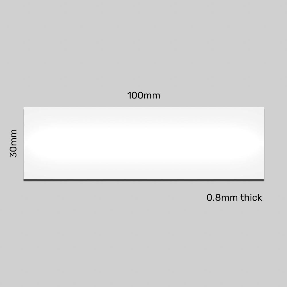 Magnetic Labels - 100mm x 30mm - 0.8mm | White - AMF Magnets New Zealand