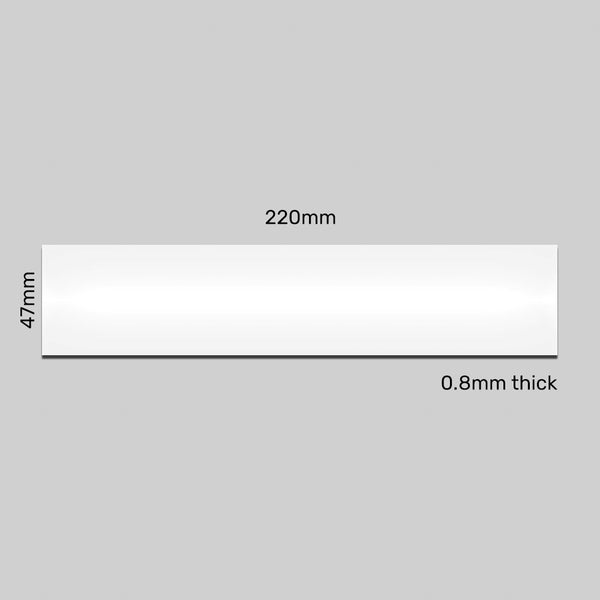 Magnetic Labels - 220mm x 47mm - 0.8mm | White - AMF Magnets New Zealand