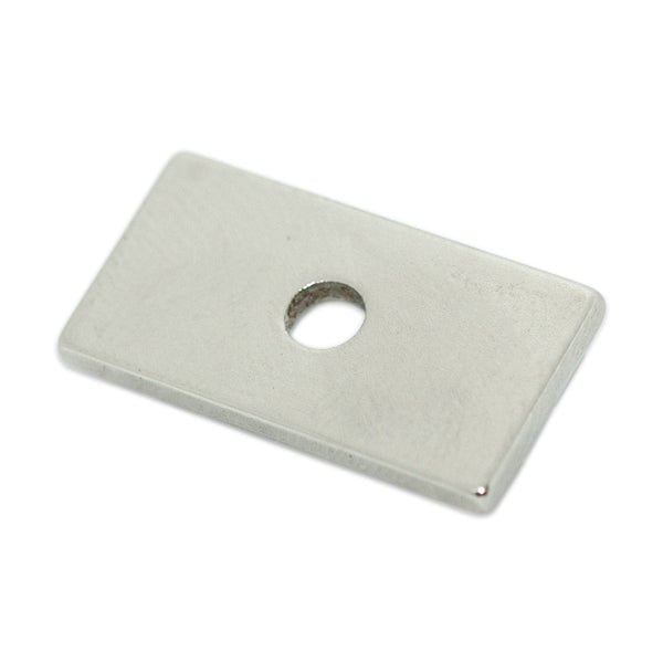 Neodymium Block Magnet - 19mm x 10mm x 1.5mm | D3mm Centre Hole - AMF Magnets New Zealand