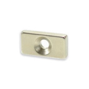 Neodymium Block Magnet - 20mm x 10mm x 4mm | Countersunk 4-8mm Hole - AMF Magnets New Zealand