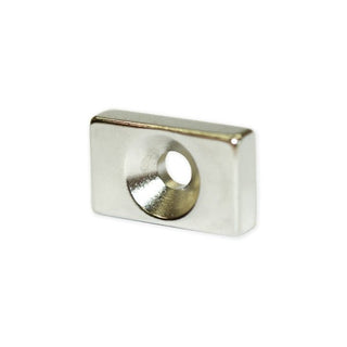 Neodymium Block Magnet - 20mm x 12mm x 5mm | Countersunk 5-7mm Hole - AMF Magnets New Zealand