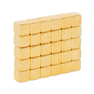 Neodymium Block Magnet - 3.175mm x 3.175mm x 3.175mm | N52 | Gold Coating - AMF Magnets New Zealand