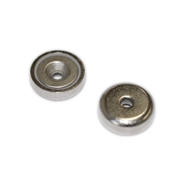 Neodymium Countersunk Pot Magnets - 16mm x 5mm | North South Pair - AMF Magnets New Zealand