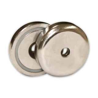 Neodymium Countersunk Pot Magnets - 32mm x 8mm | North South Pair - AMF Magnets New Zealand