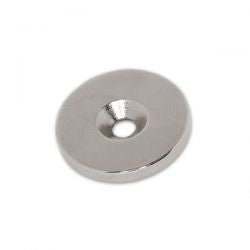 Neodymium Countersunk Ring Magnet - (OD)22.5mm x (ID)4mm x (H)3mm | N45 - AMF Magnets New Zealand