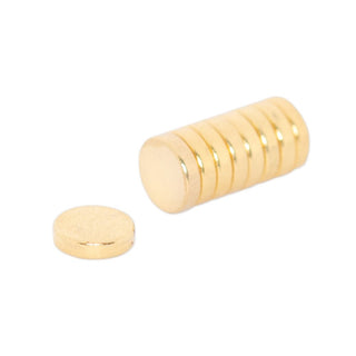 Neodymium Disc Magnet - 4.75mm x 1.5mm | Gold Coating - AMF Magnets New Zealand