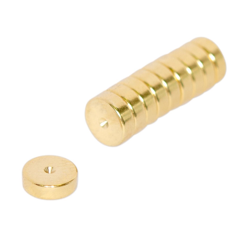 Neodymium Disc Magnet - 6mm x 2mm | Gold Coating | North Marked - AMF Magnets New Zealand