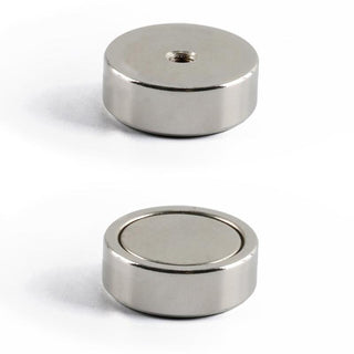 Neodymium Pot Magnet - Diameter 35mm x 12mm | M6 Internal Thread - AMF Magnets New Zealand