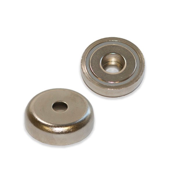 Neodymium Pot Magnet with Round Hole - 48mm x 11.5mm - AMF Magnets New Zealand